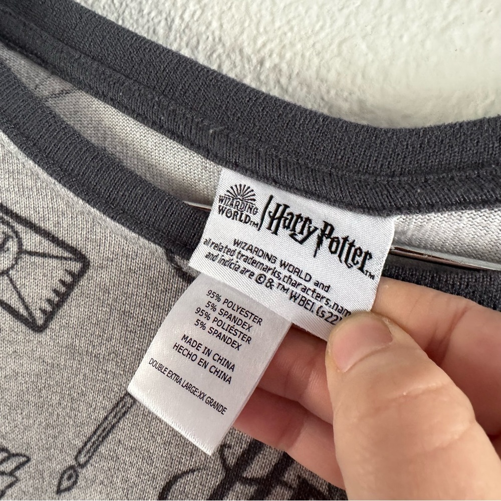 Cozy Harry Potter Wizarding World Loungewear Soft Sleep Shirt Gray XXL Fan Merch - Picture 6 of 12